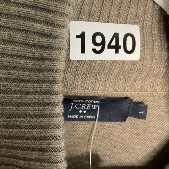 NWT J. Crew Gray 100% Cotton 1/4 Zip Sweater Pullover Men Size Large - Picture 2 of 11